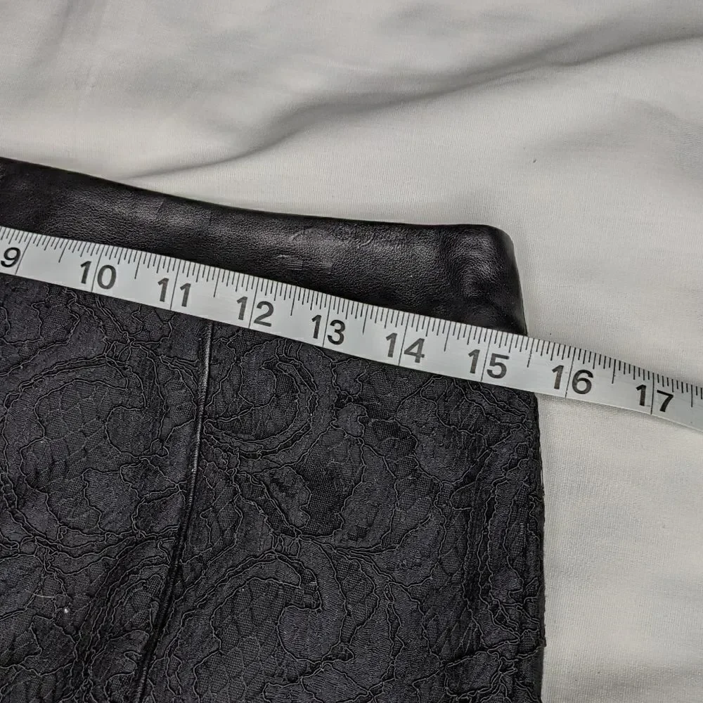 Ann Taylor 4 Tall Black Lace Pencil Skirt